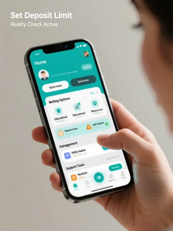 User-friendly mobile betting platform interface showing clean design and responsible gambling tools