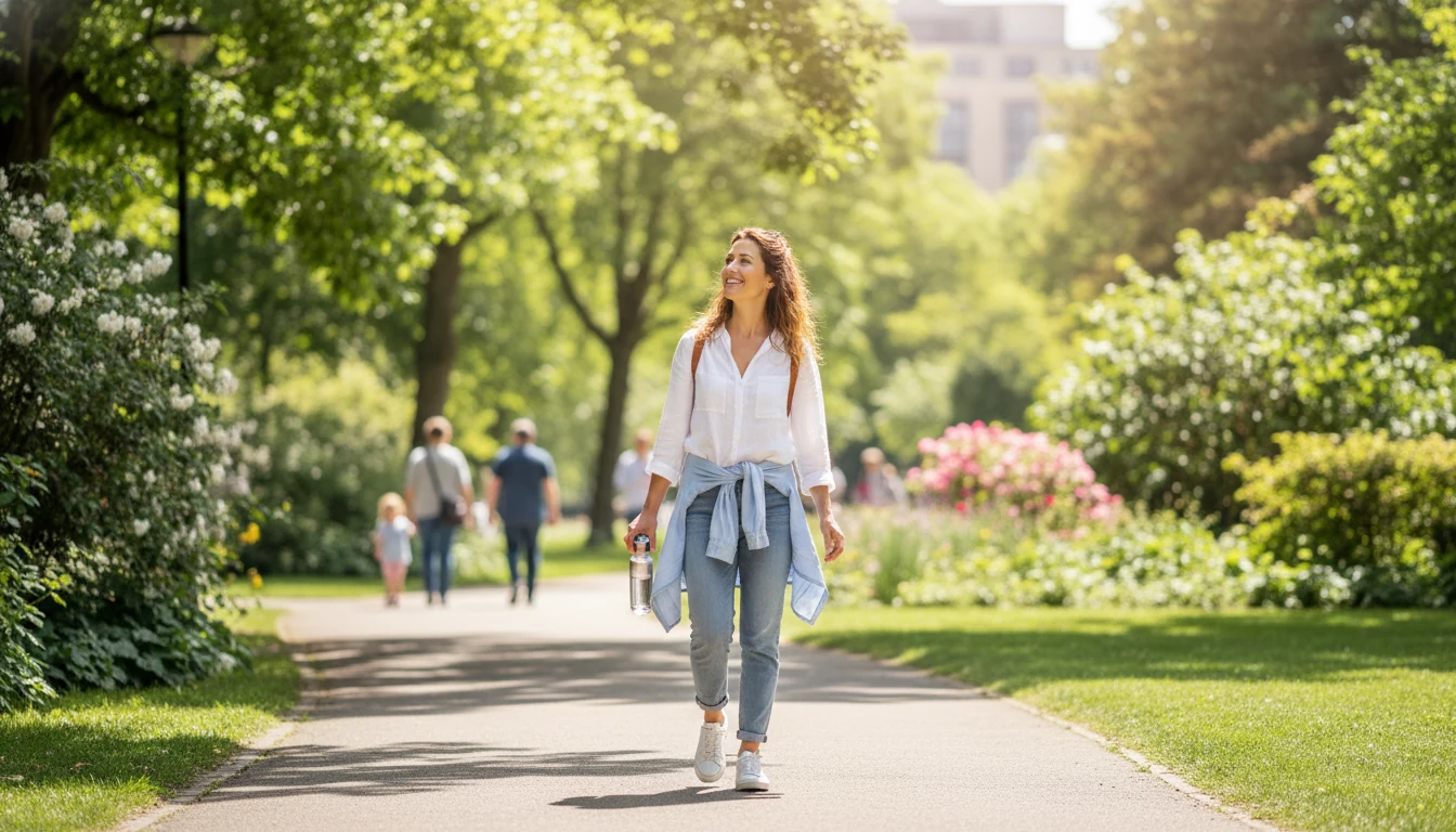 Woman enjoying outdoor activities as a healthy break from betting