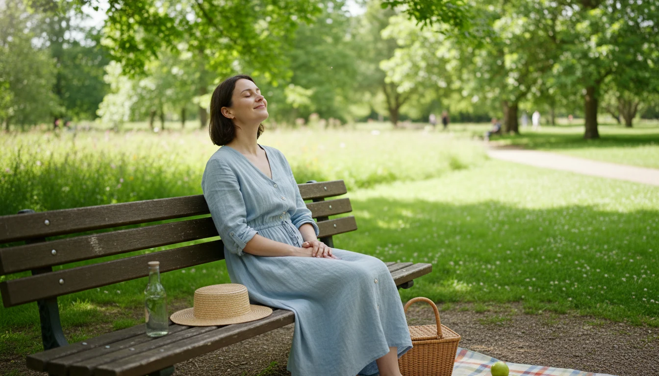 Woman taking a peaceful break outdoors, away from betting