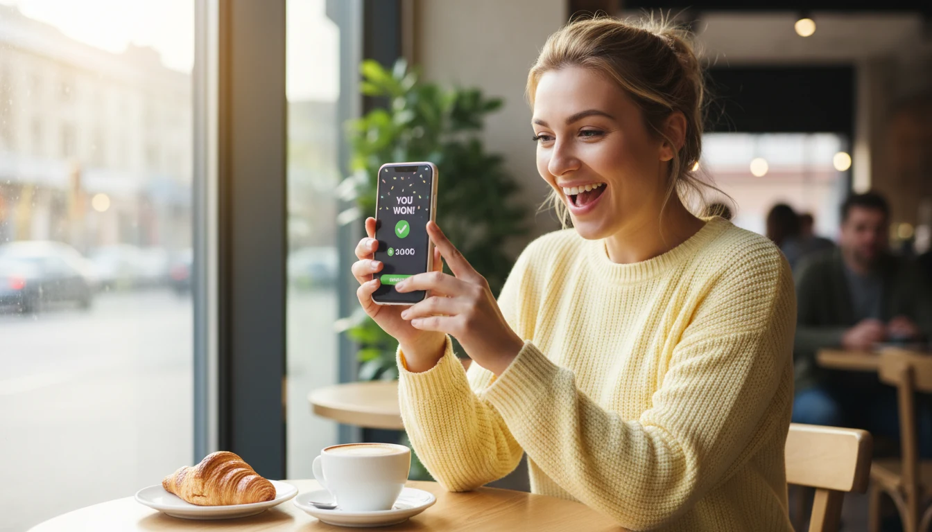 Woman enjoying the rewards and benefits from her sportsbook app
